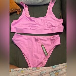 Skims Bubblegum Pink bikini. Xl bottoms 3x top